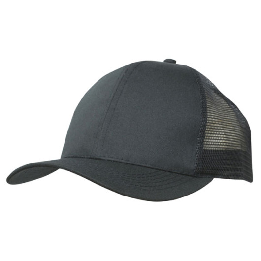 Recycled Mesh Poly Twill Cap Black
